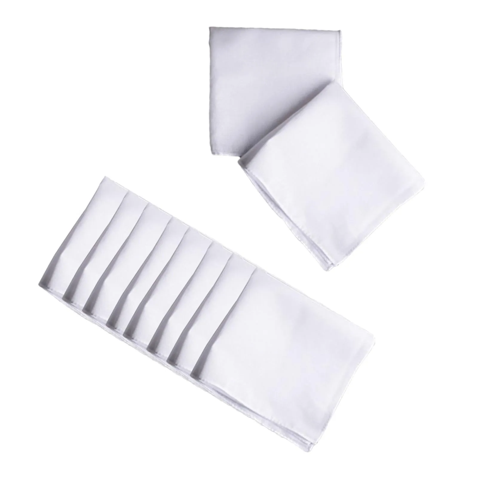 10 Pieces Cotton Hanky for Men Suit Solid White Handkerchiefs for DIY Crafts 28cmx28cm