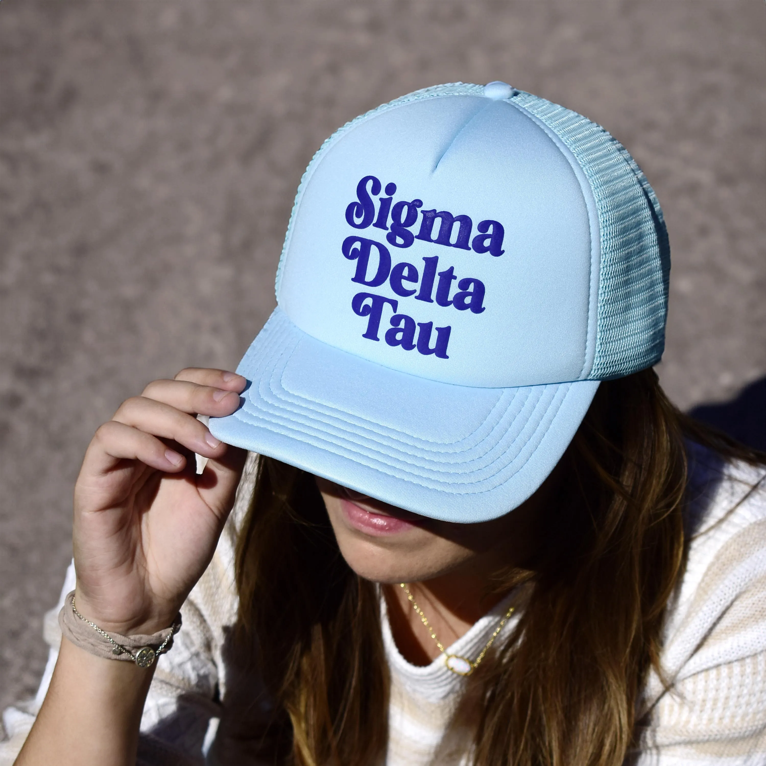 Alpha Xi Delta Baseball Cap, Mesh Trucker-Style Hat