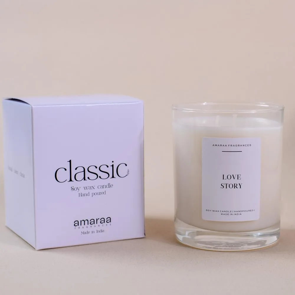 Amara Fragrance Love Story Scented Candle - Long-Lasting Aromatherapy, Hand-Poured Natural Soy Wax, Relaxing Fragrance for Home & Office (A Thousand Wishes)