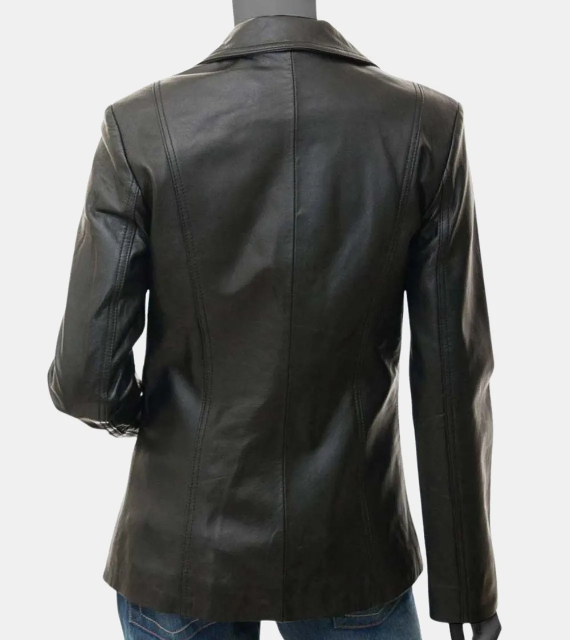 Aracely Women's Black Leather Blazer