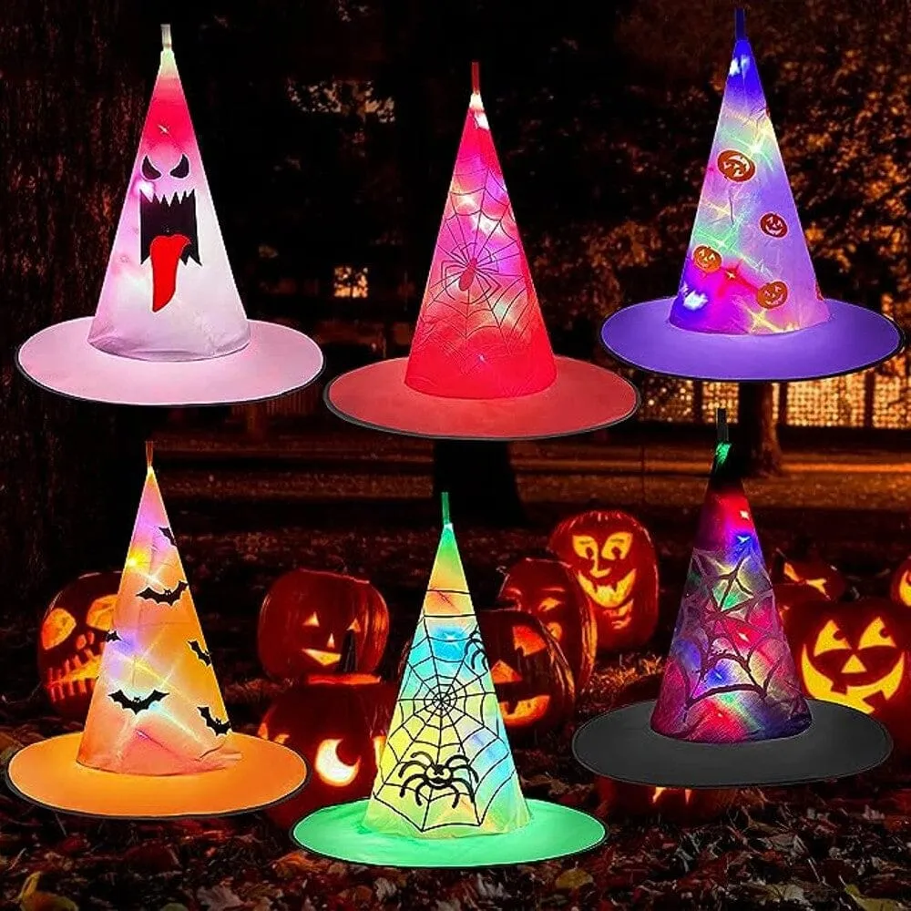 Assorted Halloween Witch Hat String Lights – 10LED – 15.2″ x 13.8″ – Batteries Included