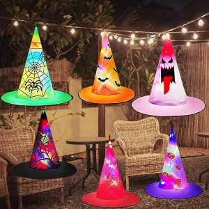 Assorted Halloween Witch Hat String Lights – 10LED – 15.2″ x 13.8″ – Batteries Included