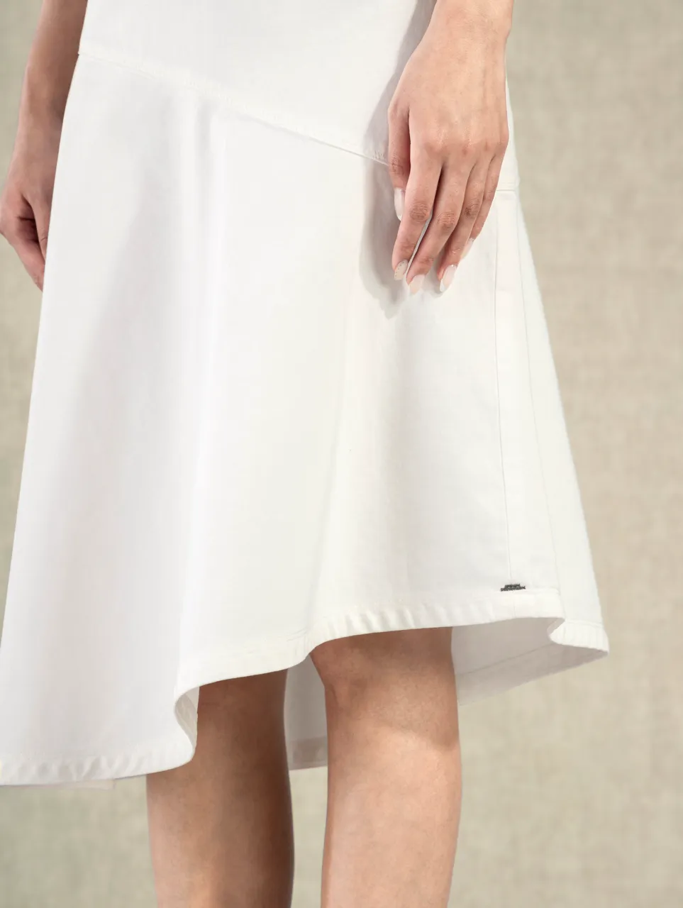 Asymmetric Skirt Pure White