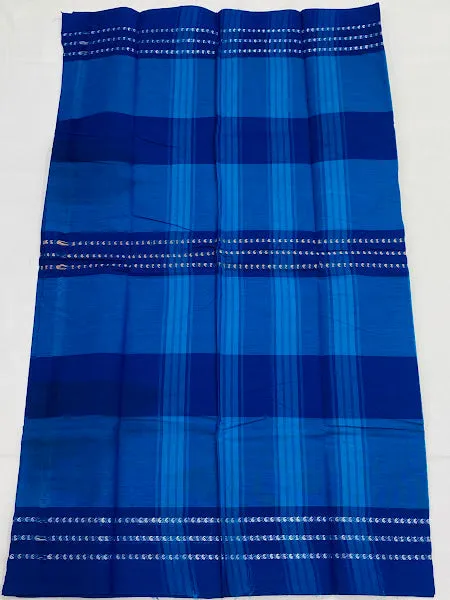 Attractive Blue Color Pure Cotton Saree