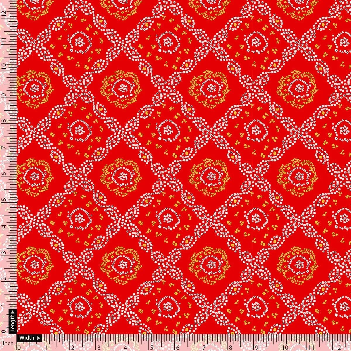 Attractive Seamless Bandhani Digital Printed Fabric - Pure Chinon