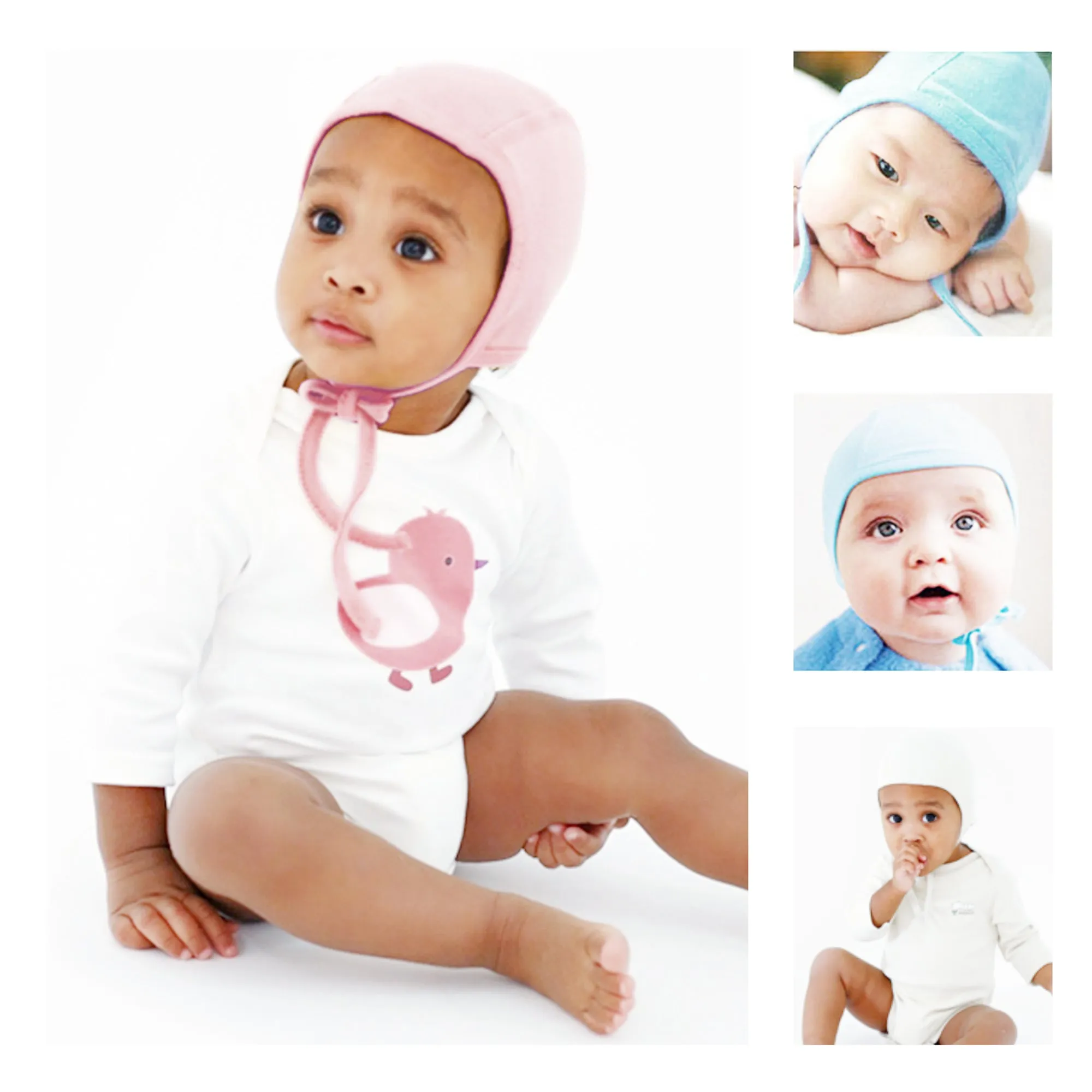 Baby Soft Cotton Bonnet Pilot Cap Hat | Pink