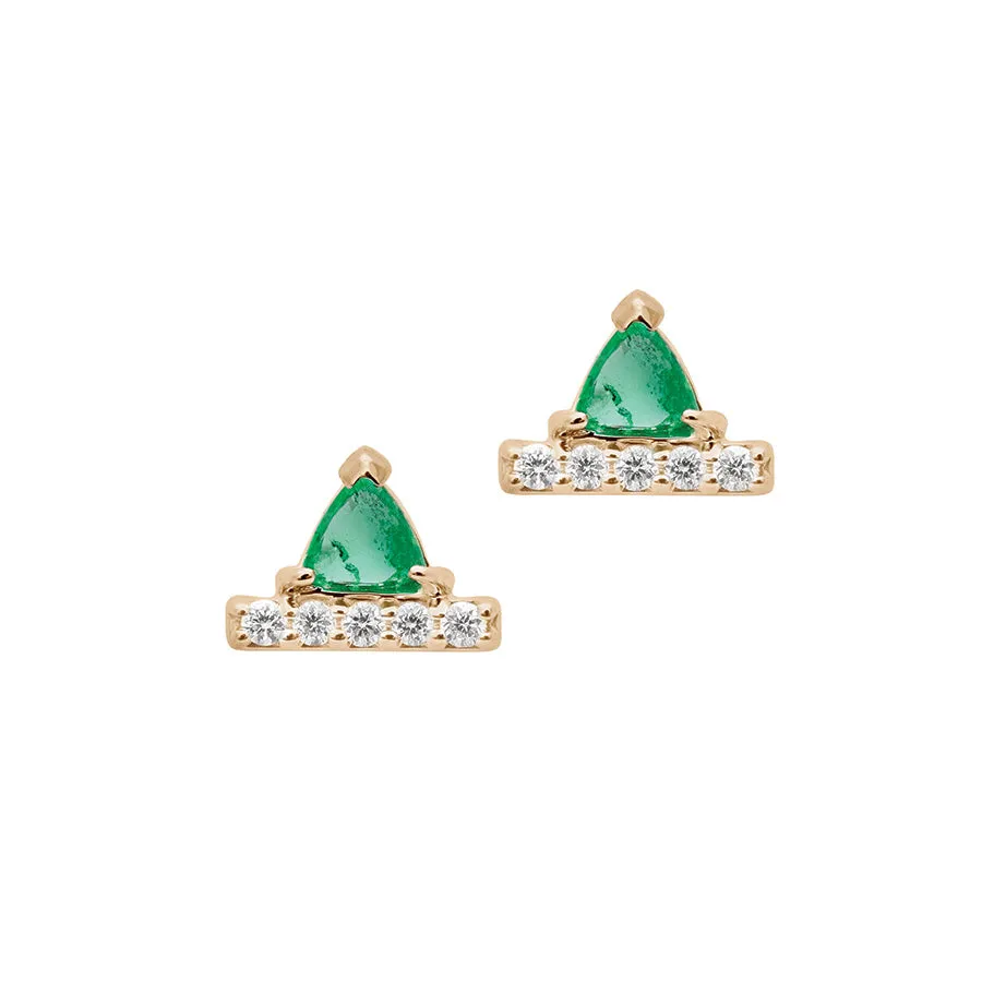 Bea Stardust Stud - Yellow Gold & Emerald