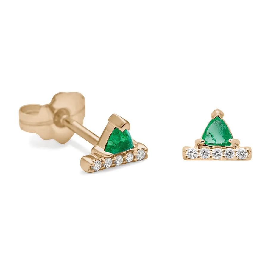 Bea Stardust Stud - Yellow Gold & Emerald