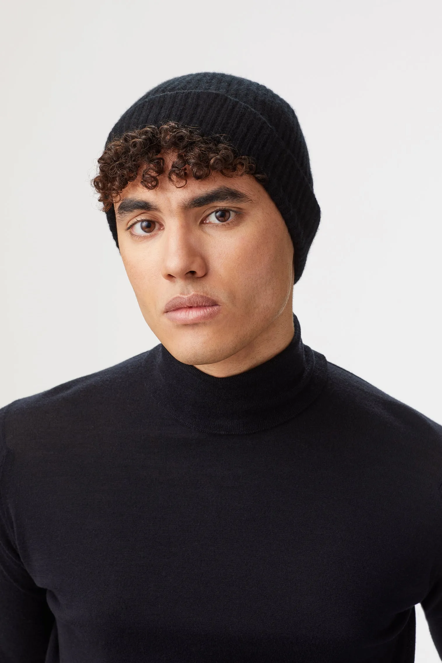 Black Cashmere Ski Beanie