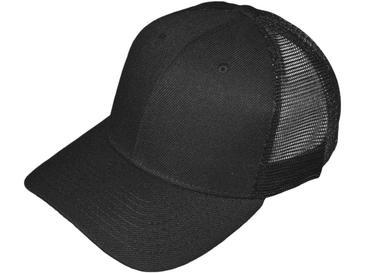 Blank Trucker Hats - Structured Mesh BK Caps