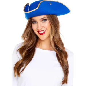 Blue & Gold Pirate Hat