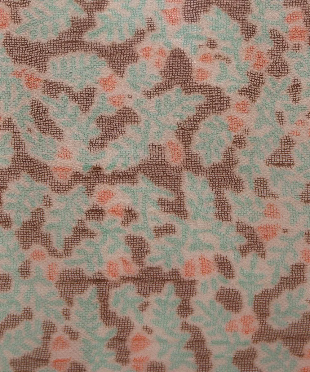 Blue Colour Unique Print Chiffon Fabric