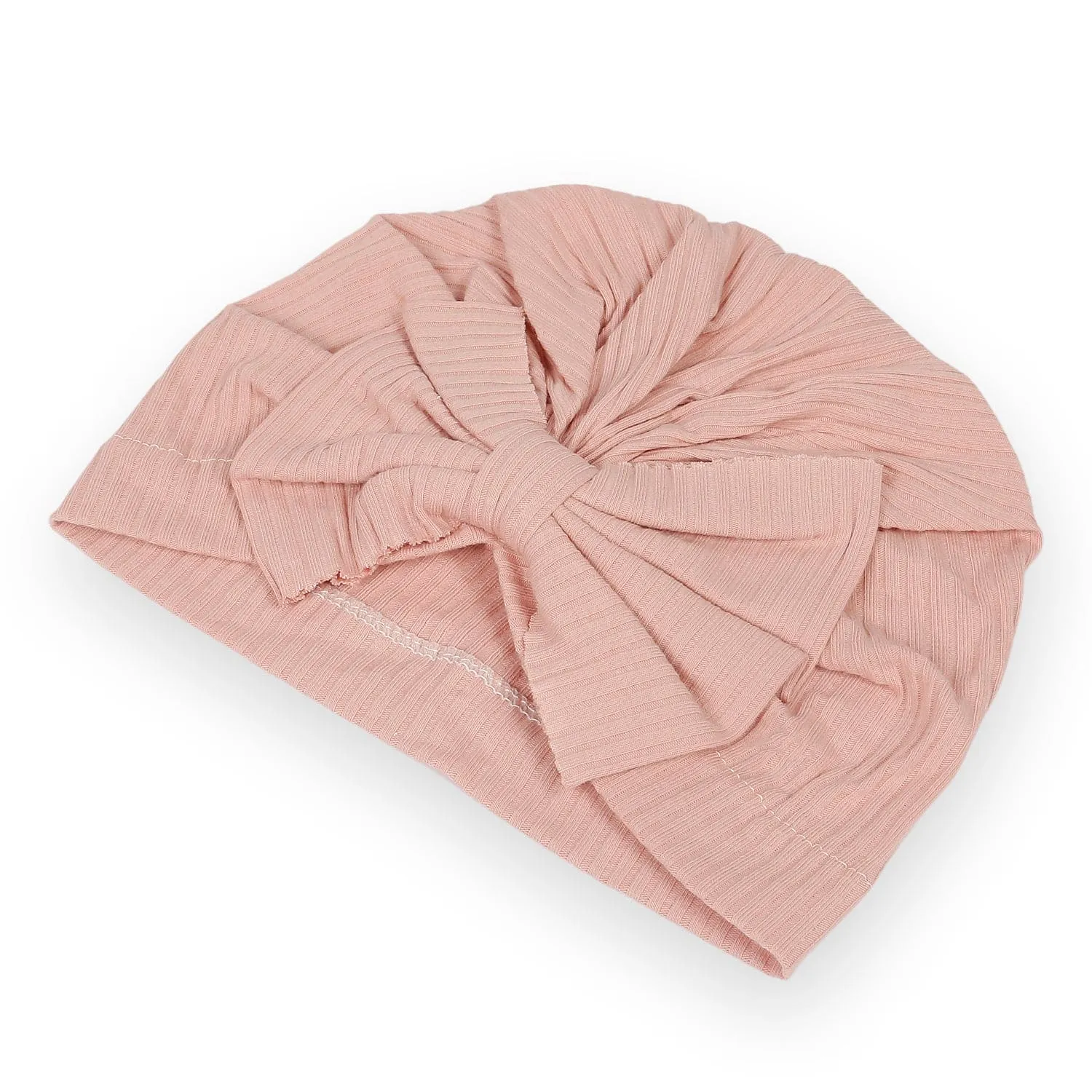 Bow Turban Cap - Peach