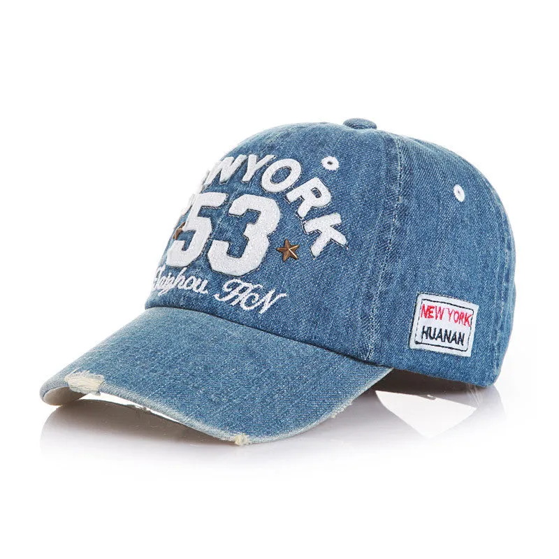 Brand New High Quality Kids Baseball Caps Baby Has & Caps Fashion Letter Jean Denim Cap Baby Boys Girls Sun Caps for 2-7Y