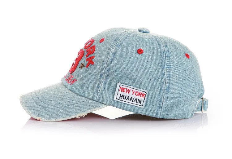 Brand New High Quality Kids Baseball Caps Baby Has & Caps Fashion Letter Jean Denim Cap Baby Boys Girls Sun Caps for 2-7Y