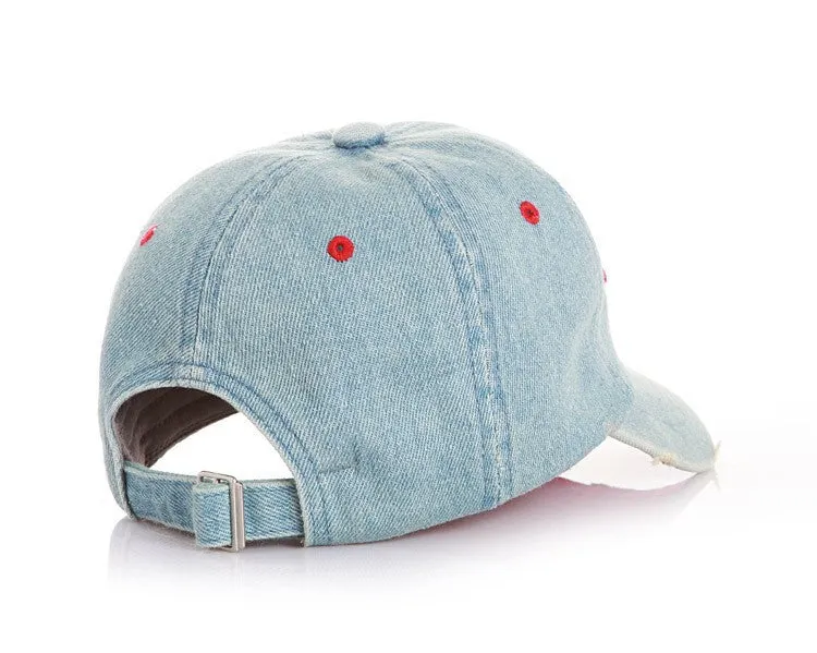 Brand New High Quality Kids Baseball Caps Baby Has & Caps Fashion Letter Jean Denim Cap Baby Boys Girls Sun Caps for 2-7Y