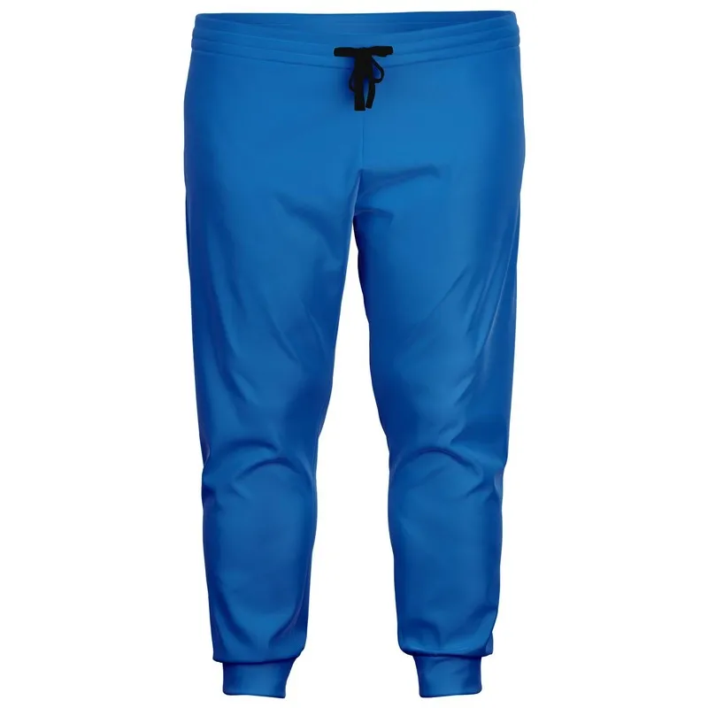 Bright Blue Joggers | Unisex | with PLUS sizes | Bright Pure Blue | C100M50Y0K0