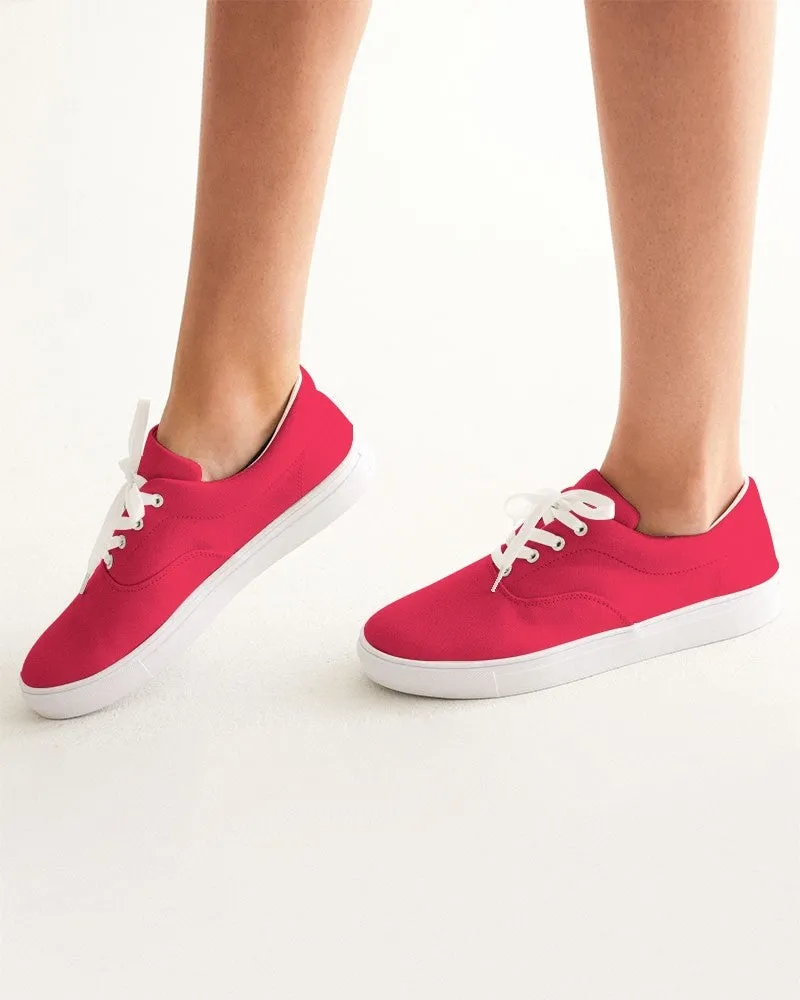 Bright Pink Red Women's Canvas Sneakers | Women's | Bright Pure Pink Red | C0M100Y75K0