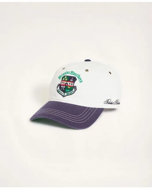 Brooks Brothers Men's Court & Green Crest Baseball Cap White/Green