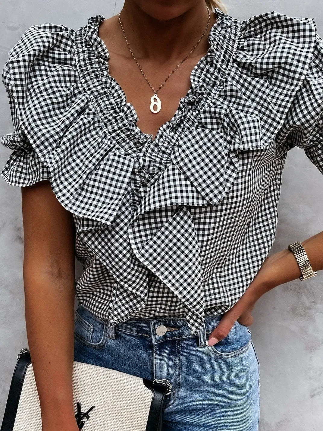 Casual Plaid Top