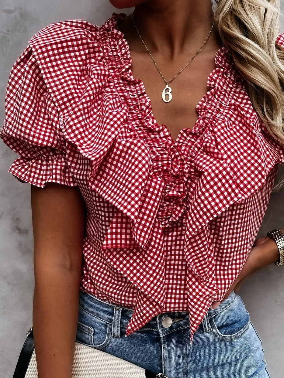 Casual Plaid Top