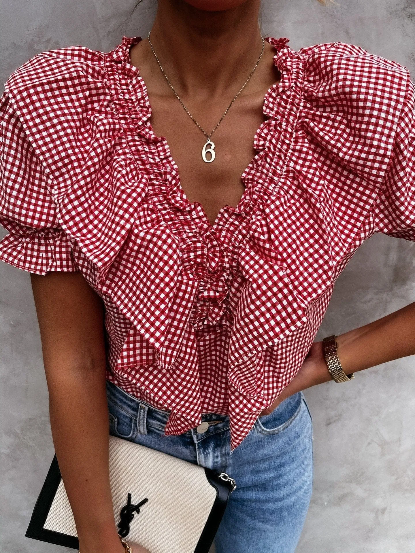 Casual Plaid Top