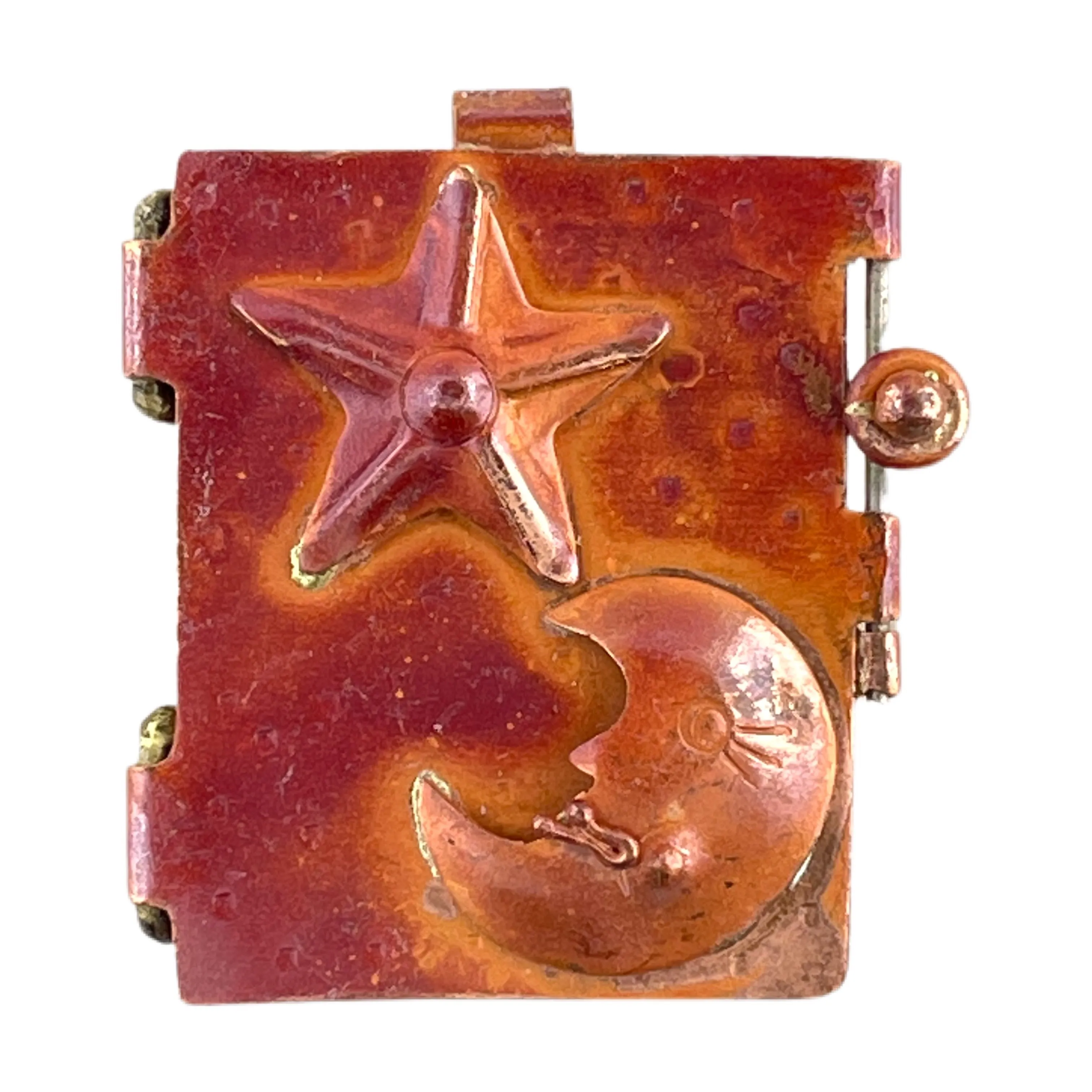 Celestial Moon and Star Locket - Pendant