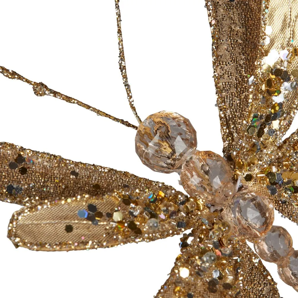 Christmas Decoration - Gold Dragonfly Clip On