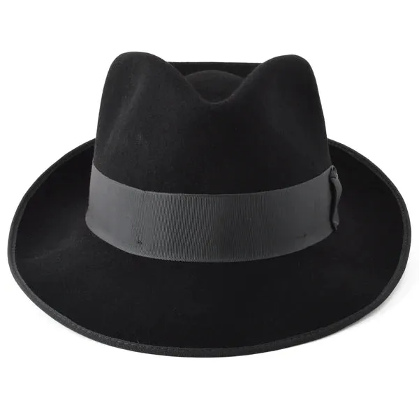 Dobbs Hashtag Wool Felt Fedora Hat in Black