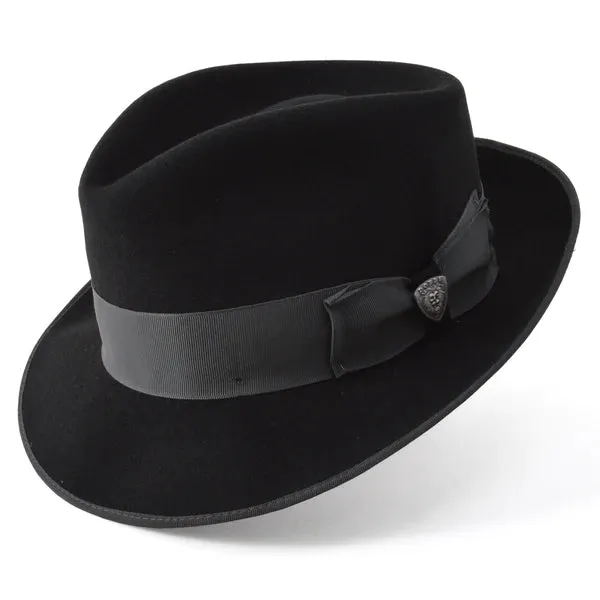 Dobbs Hashtag Wool Felt Fedora Hat in Black