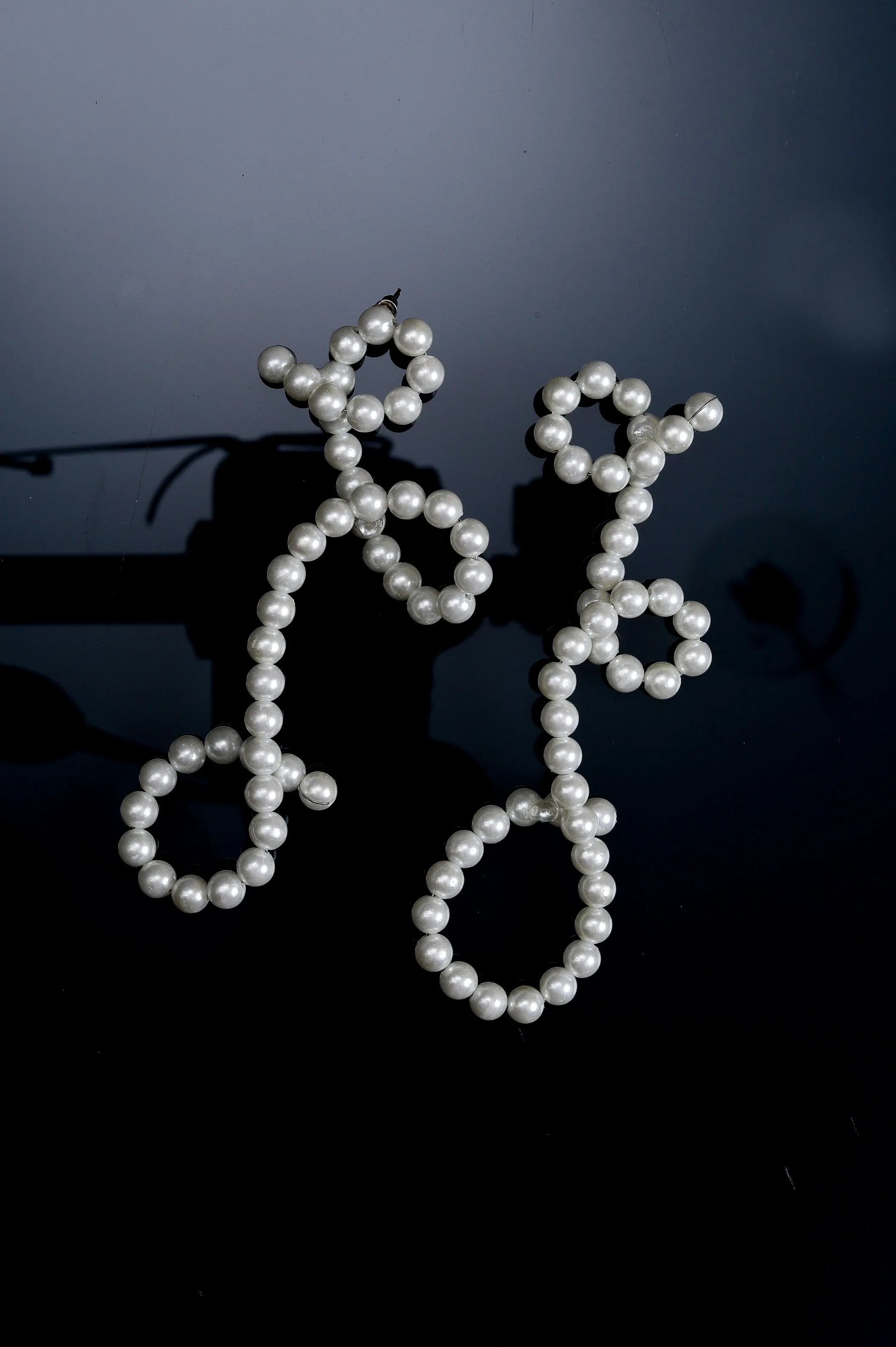 Elegant White Pearl Dangler Earrings