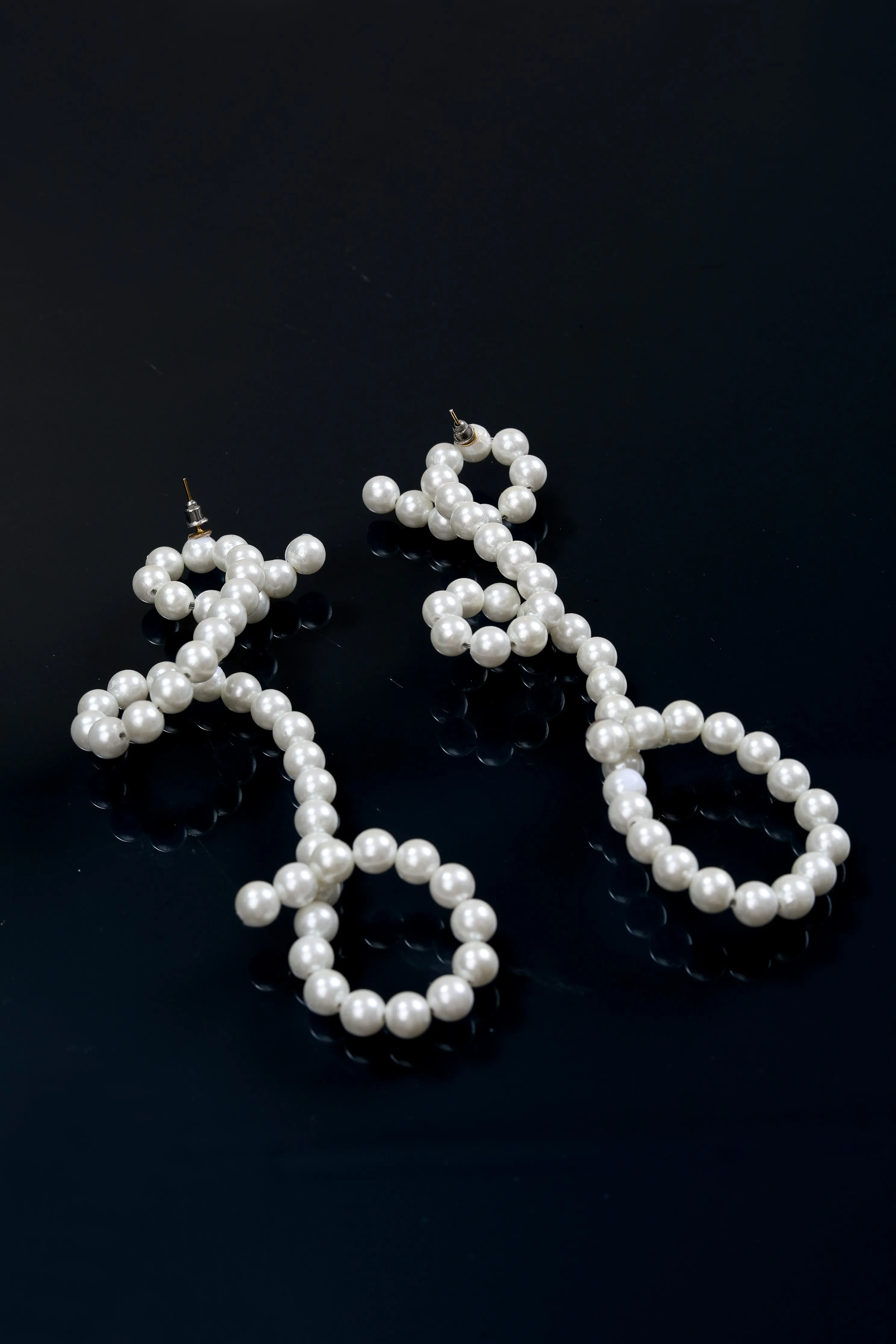 Elegant White Pearl Dangler Earrings