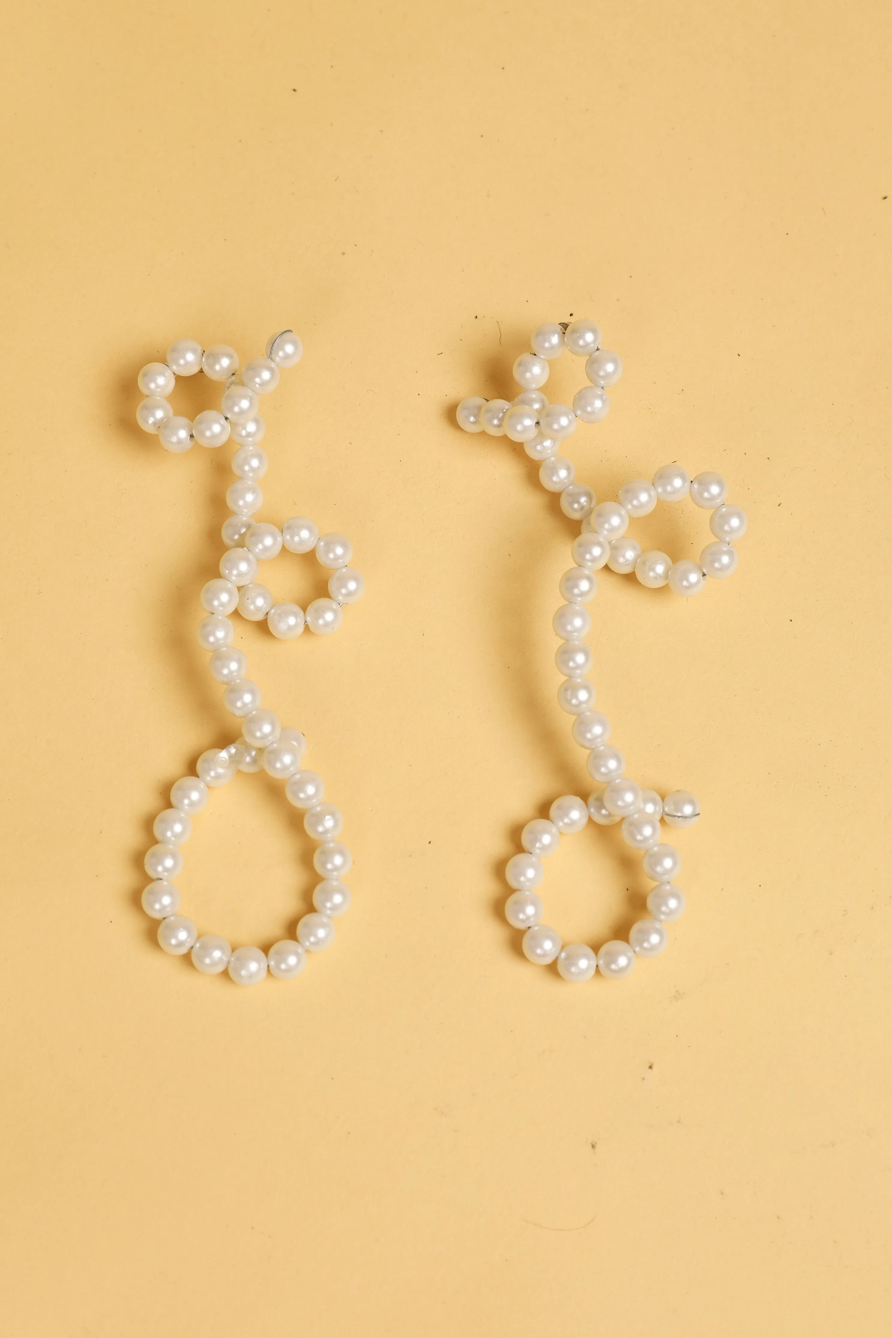 Elegant White Pearl Dangler Earrings