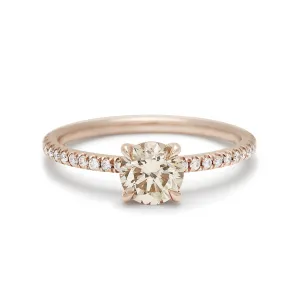 Eleonore Delicate Pave Ring - Rose Gold & Champagne Diamond (0.78ct)