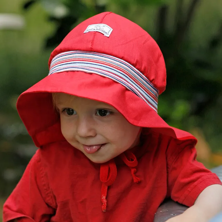 Firefighter UV Sun Hat in 100% Organic Cotton - Stripes (6-12m) *Last ones