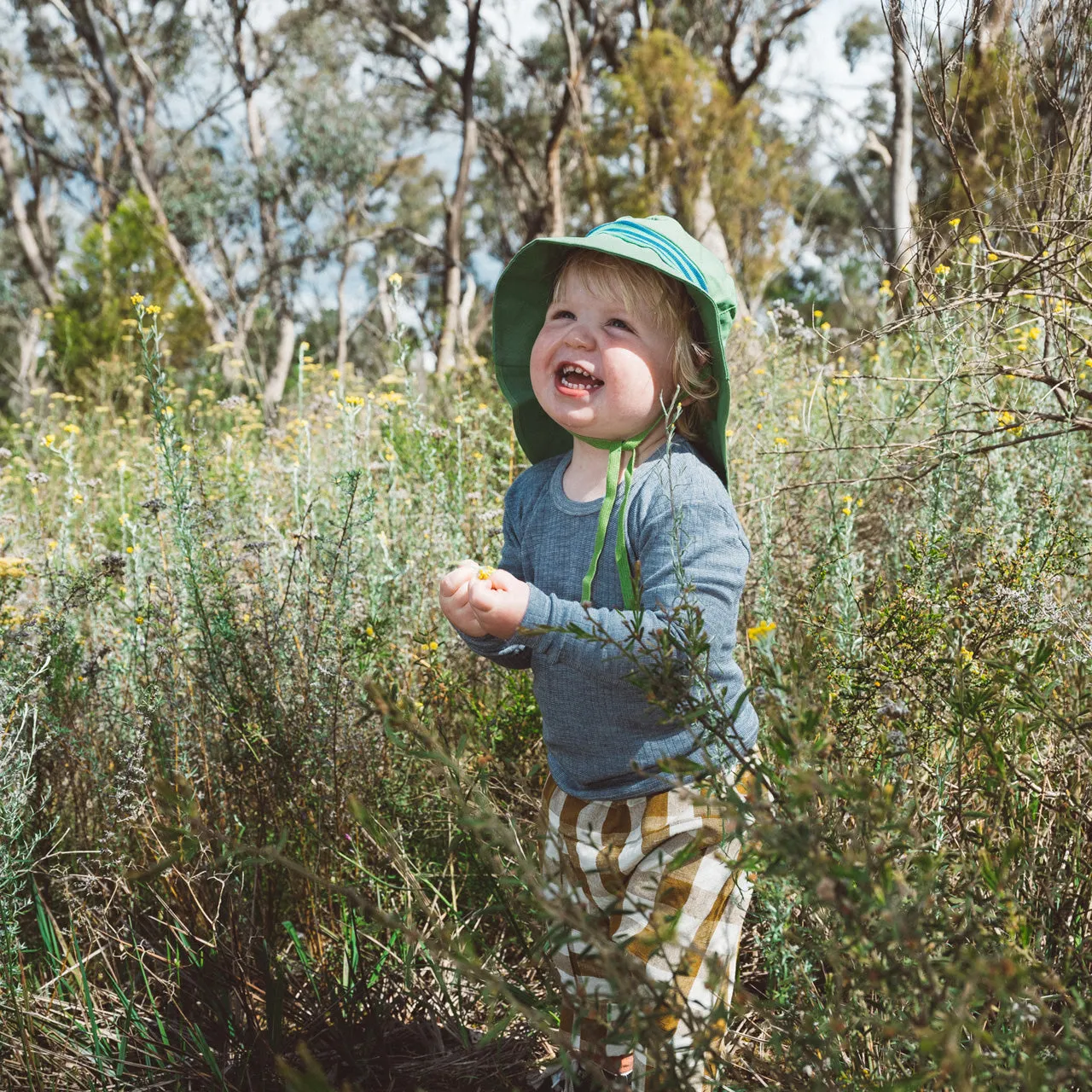 Firefighter UV Sun Hat in 100% Organic Cotton - Stripes (6-12m) *Last ones