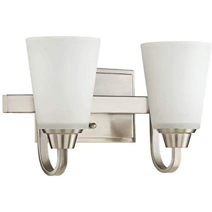 Grace 2 Light Vanity in Brushed Polished Nickel