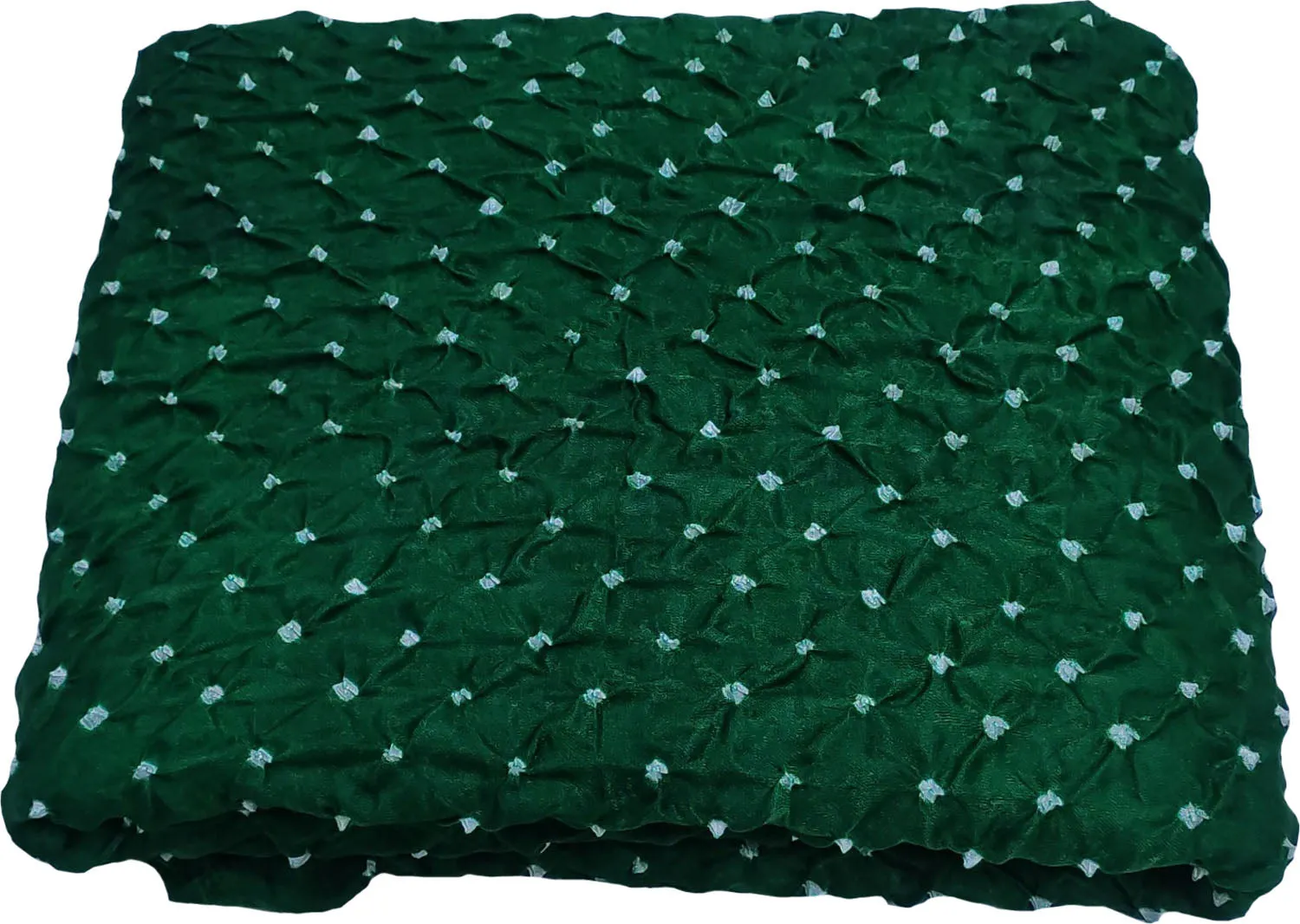 Green Bandhani Gajji Silk Fabric - Pure Elegance ( 6 Mtr )