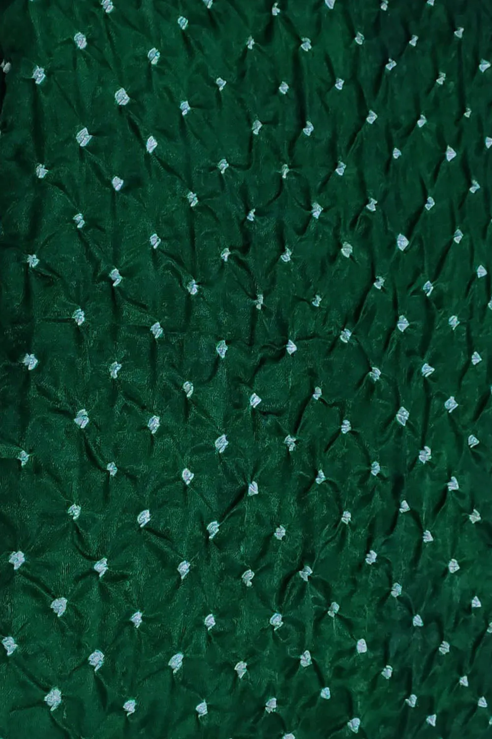 Green Bandhani Gajji Silk Fabric - Pure Elegance ( 6 Mtr )