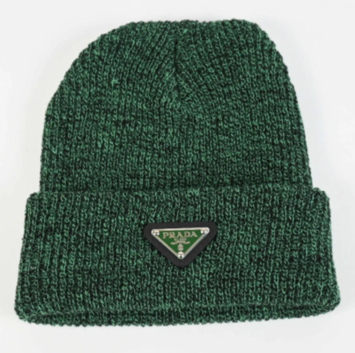 Green Rib style beanie  black and green emblem!