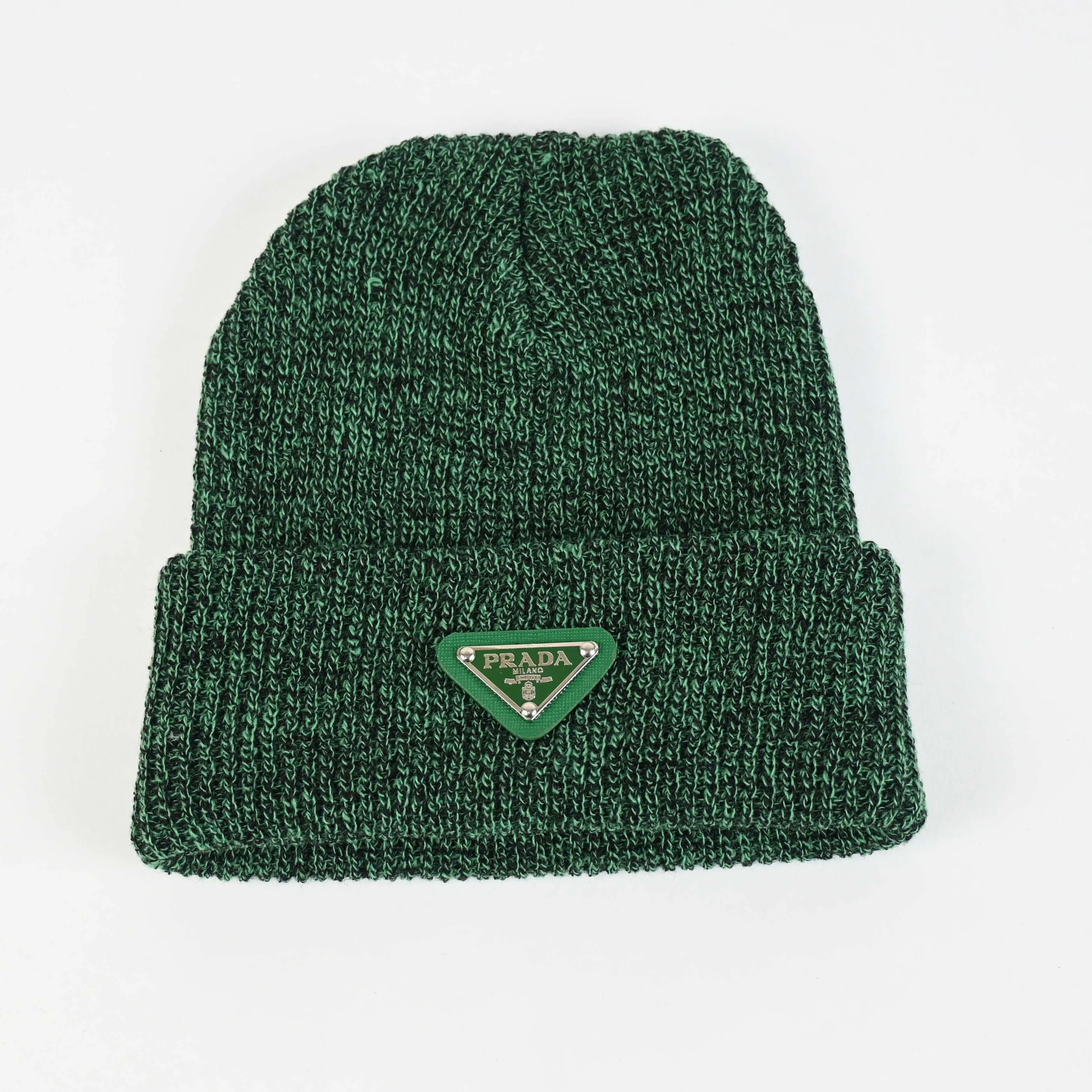 Green Rib style beanie  black and green emblem!