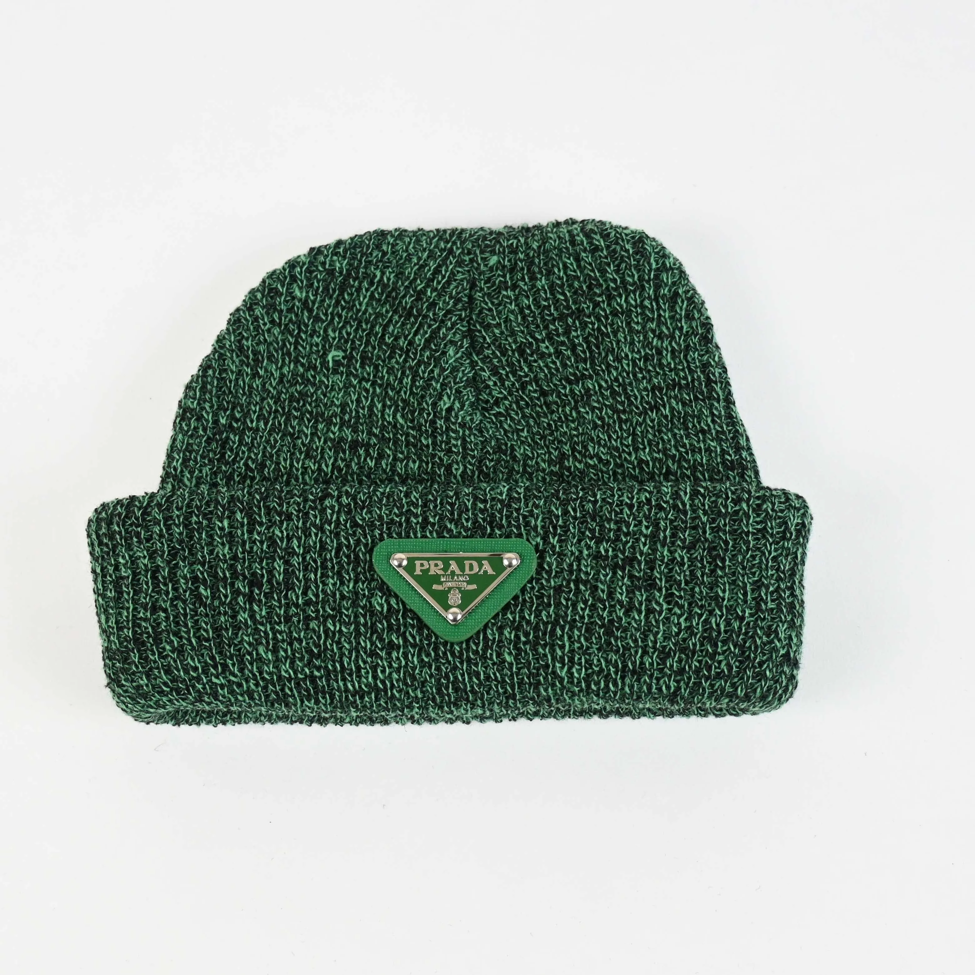 Green Rib style beanie  black and green emblem!