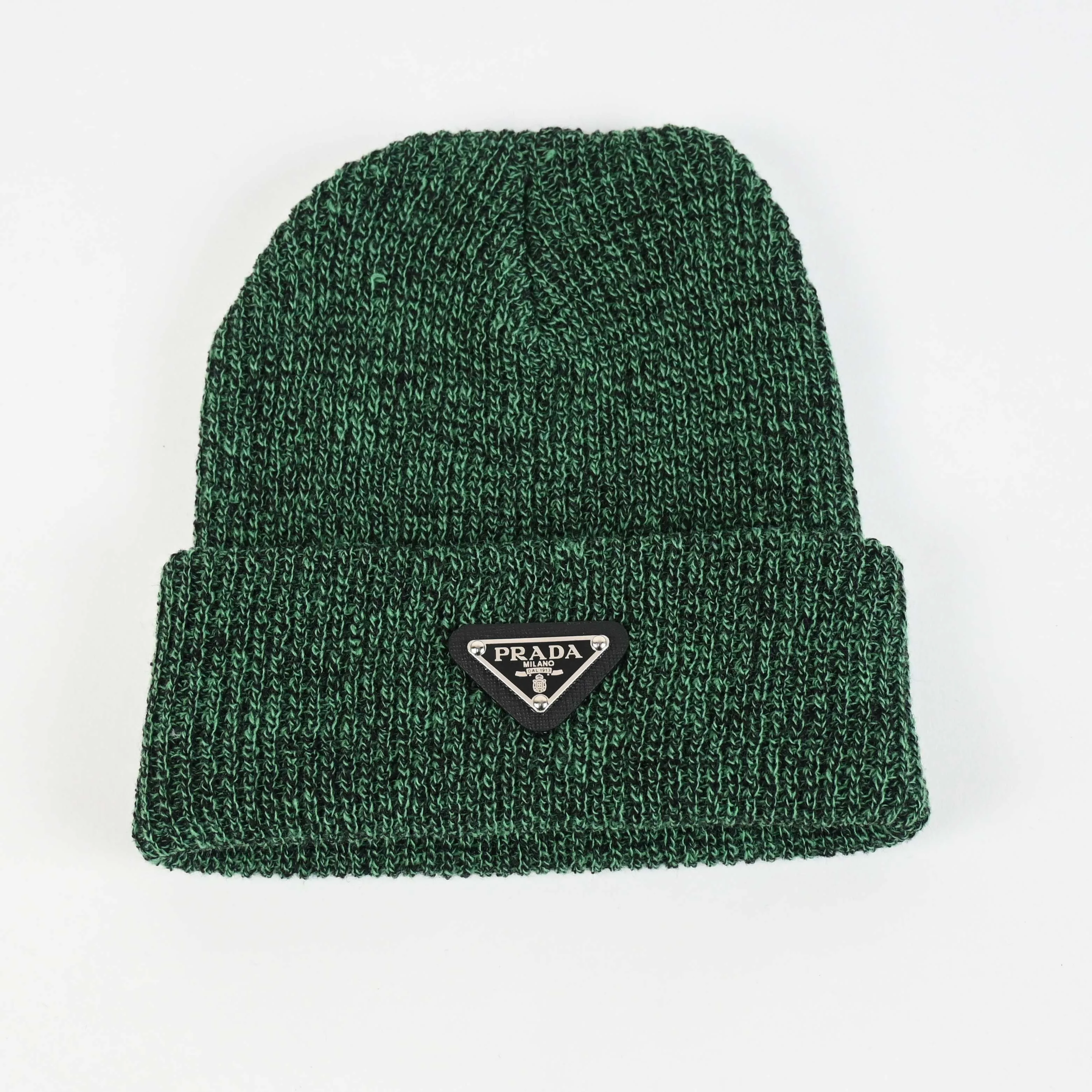 Green Rib style beanie  black and green emblem!