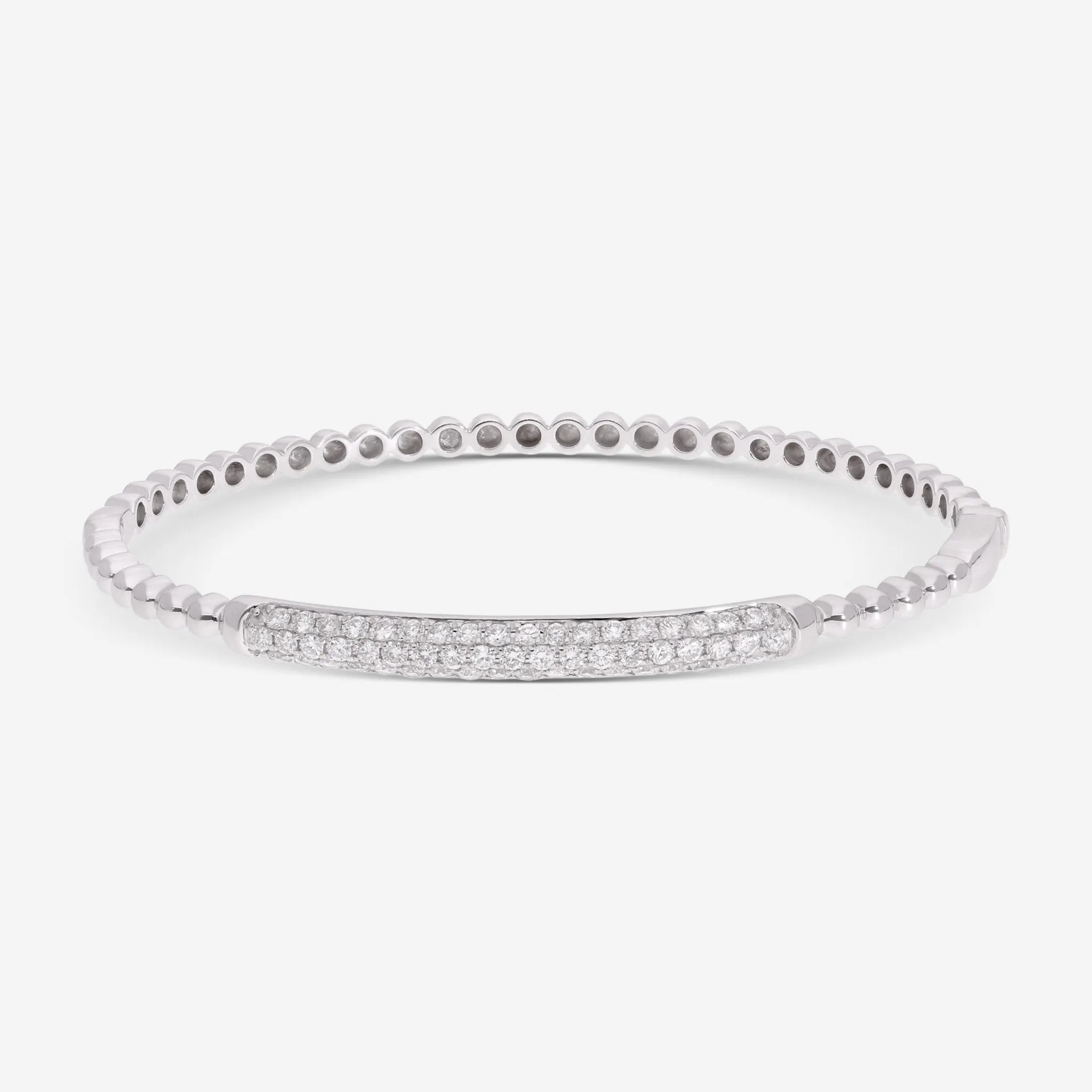 Ina Mar 18K White Gold Diamond Bangle Bracelet ALB-11781-16