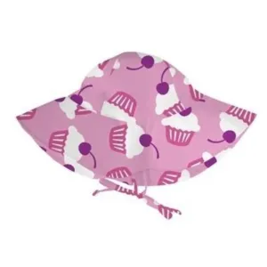 Infant and Toddler Girls Sun Protection Hat in Cupcake Pattern