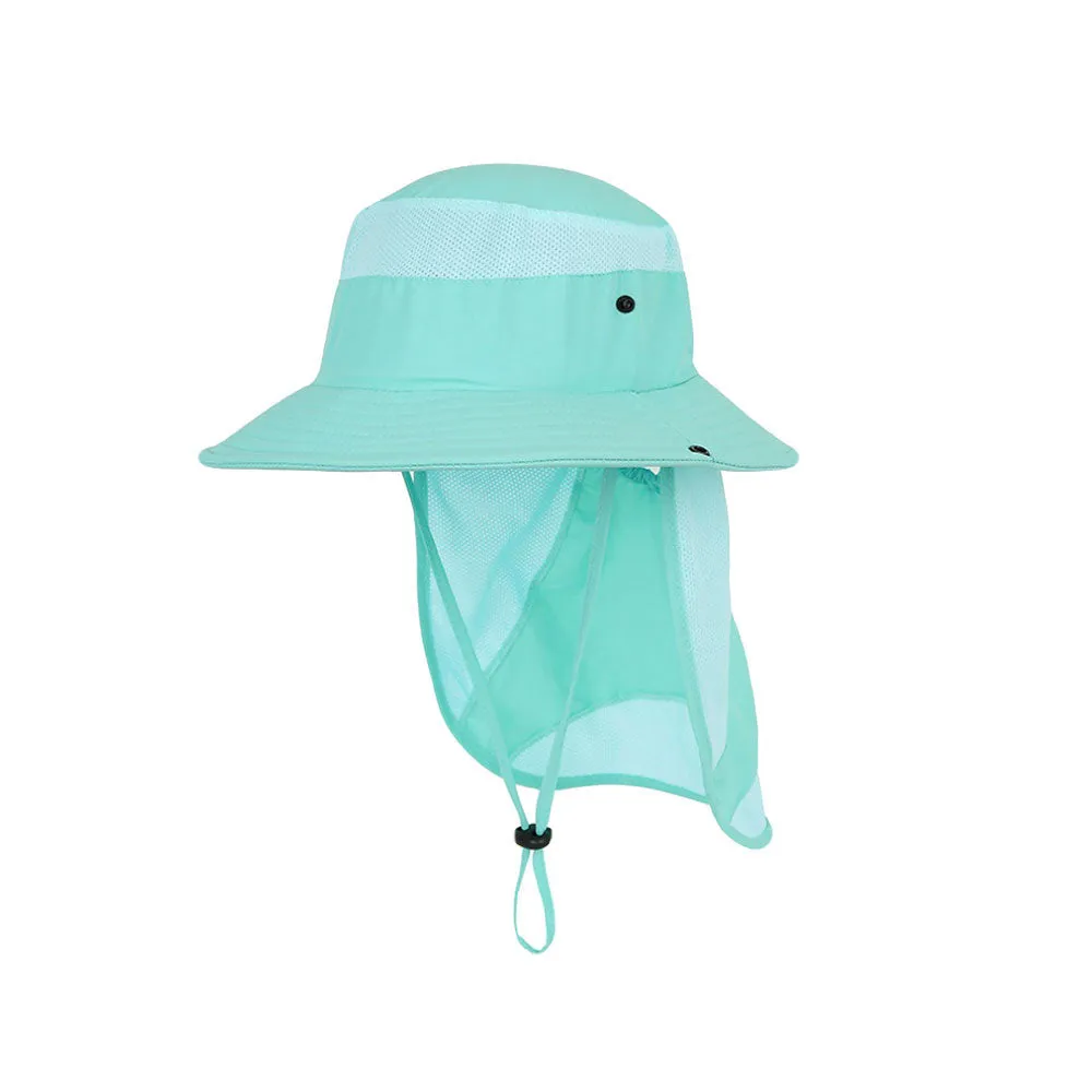 Kids Boys Girls Long Neck Flap Safari Cap Boonie Fishing Summer Bucket Hat YZB0164