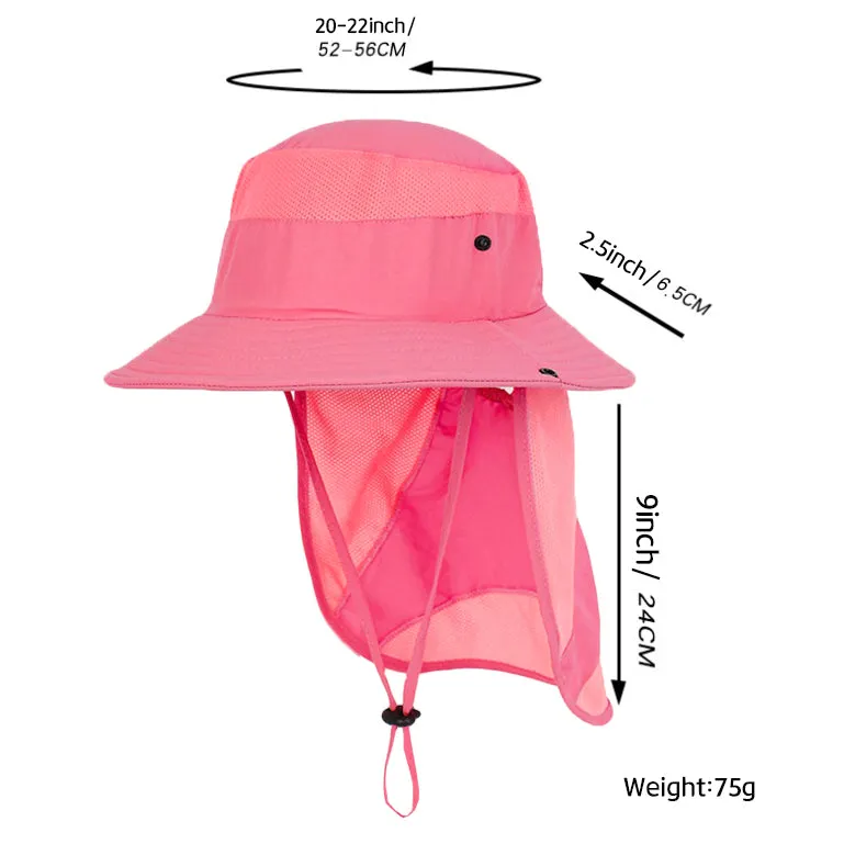 Kids Boys Girls Long Neck Flap Safari Cap Boonie Fishing Summer Bucket Hat YZB0164