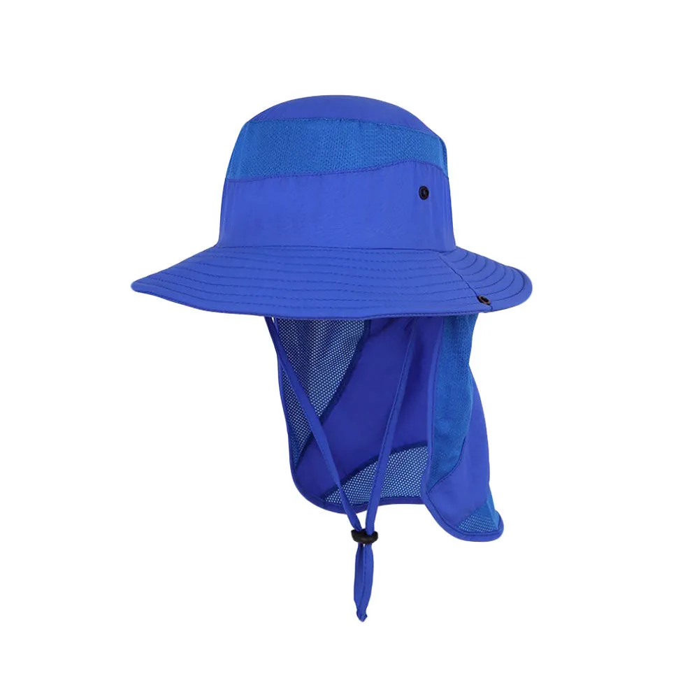 Kids Boys Girls Long Neck Flap Safari Cap Boonie Fishing Summer Bucket Hat YZB0164