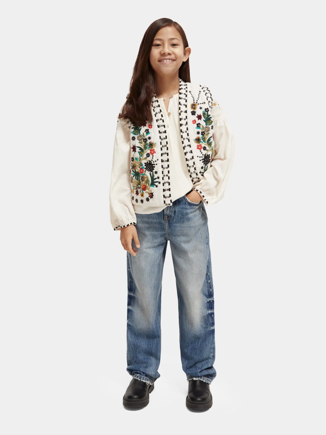 Kids - Oversized embellished gilet