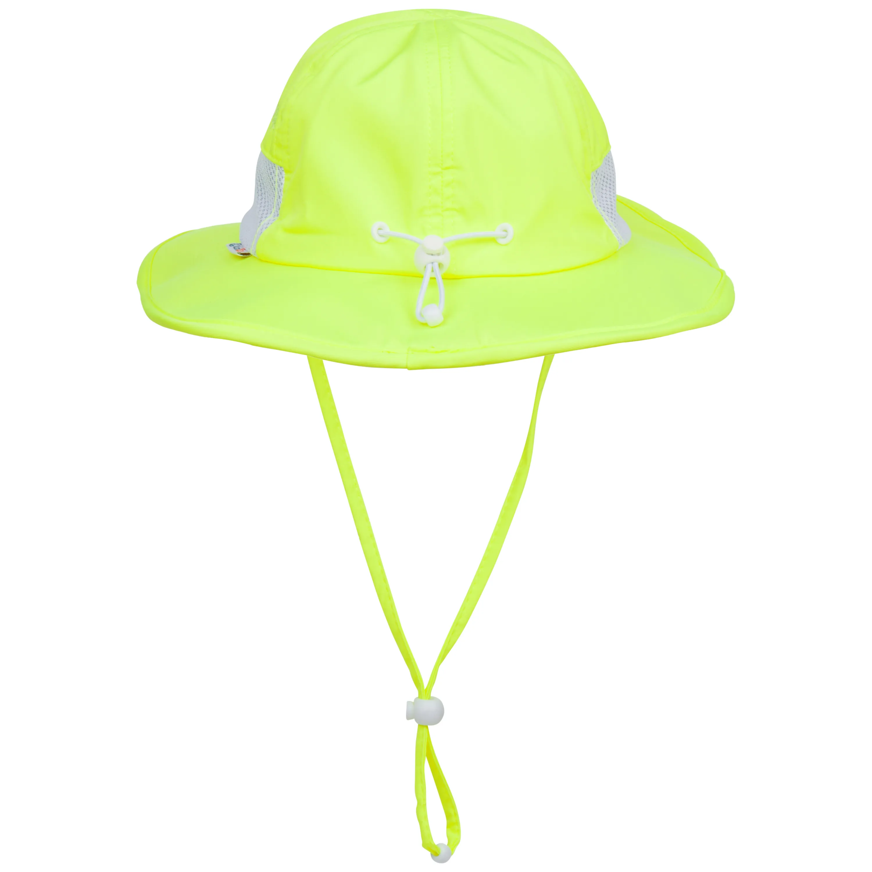 Kids Wide Brim Sun Hat "Fun Sun Day Play Hat" - Neon Lemon Yellow